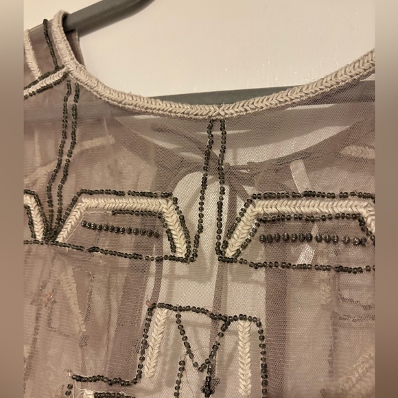 Free People XS Sheer Beaded Top - Picture 3 of 12